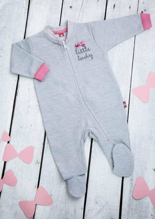 Pajac szary z napisem Little Lady