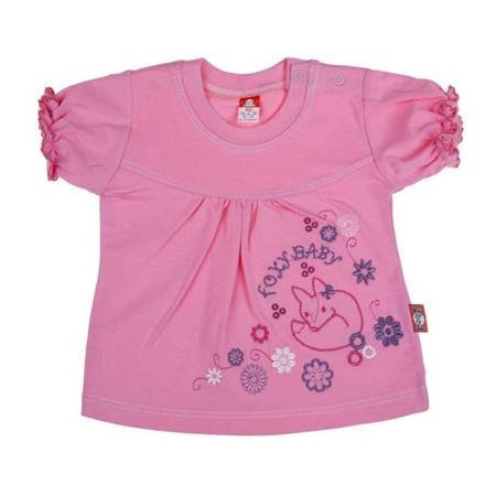 Koszulka różowa z nadrukiem i napisem Foxy Baby